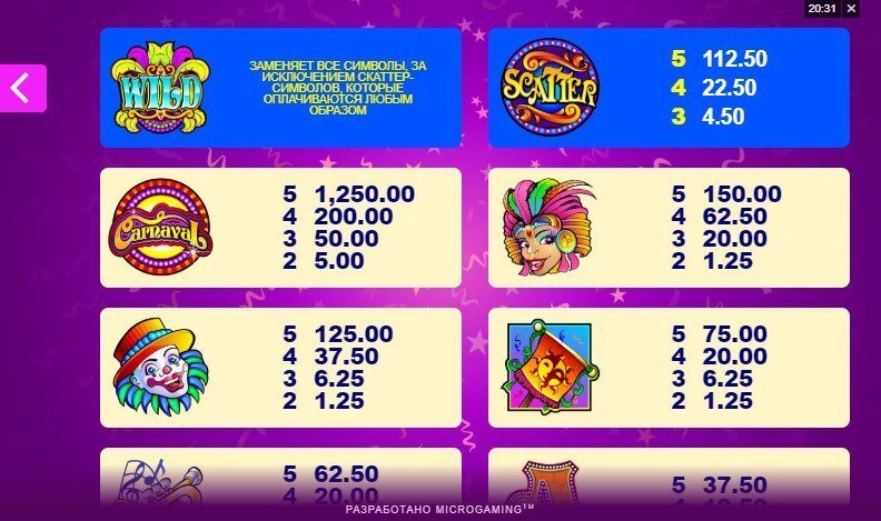 скаттер и дикий символ слота Carnaval скаттер и дикий символ слота Carnaval
