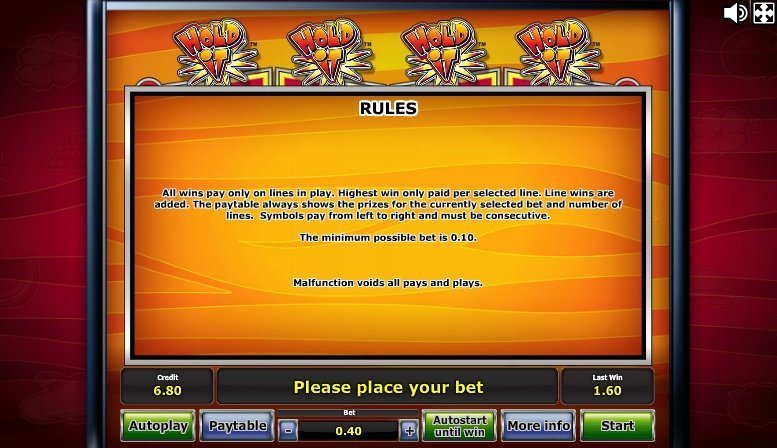 правила автомата Hold it Casino правила автомата Hold it Casino