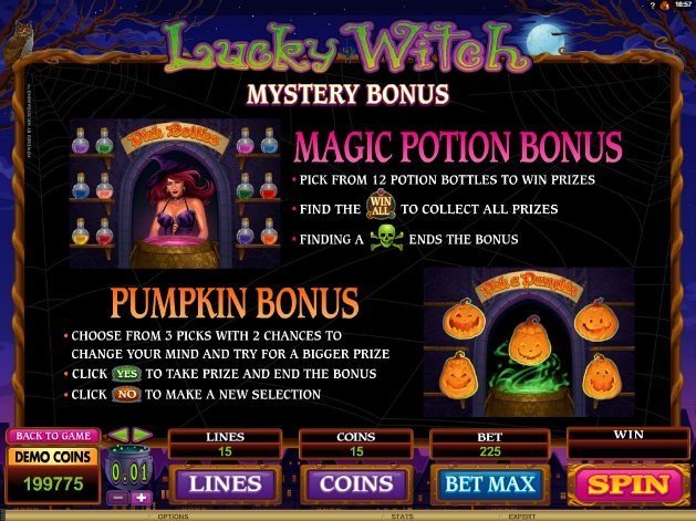 бонусы в Lucky Witch бонусы в Lucky Witch