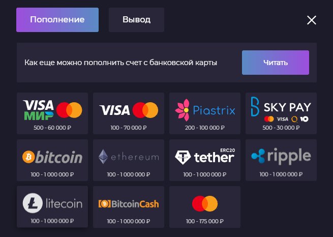 способы пополнения счета в казино IZZI способы пополнения счета в казино IZZI